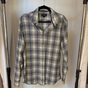 Jack Maverick 100% Cotton Plaid Slim Fit Button Down Shirt - Large